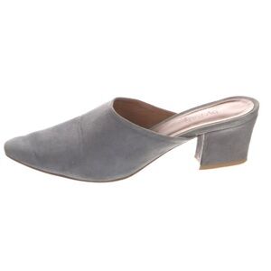BY FAR Gray Suede Women's Heeled Mules